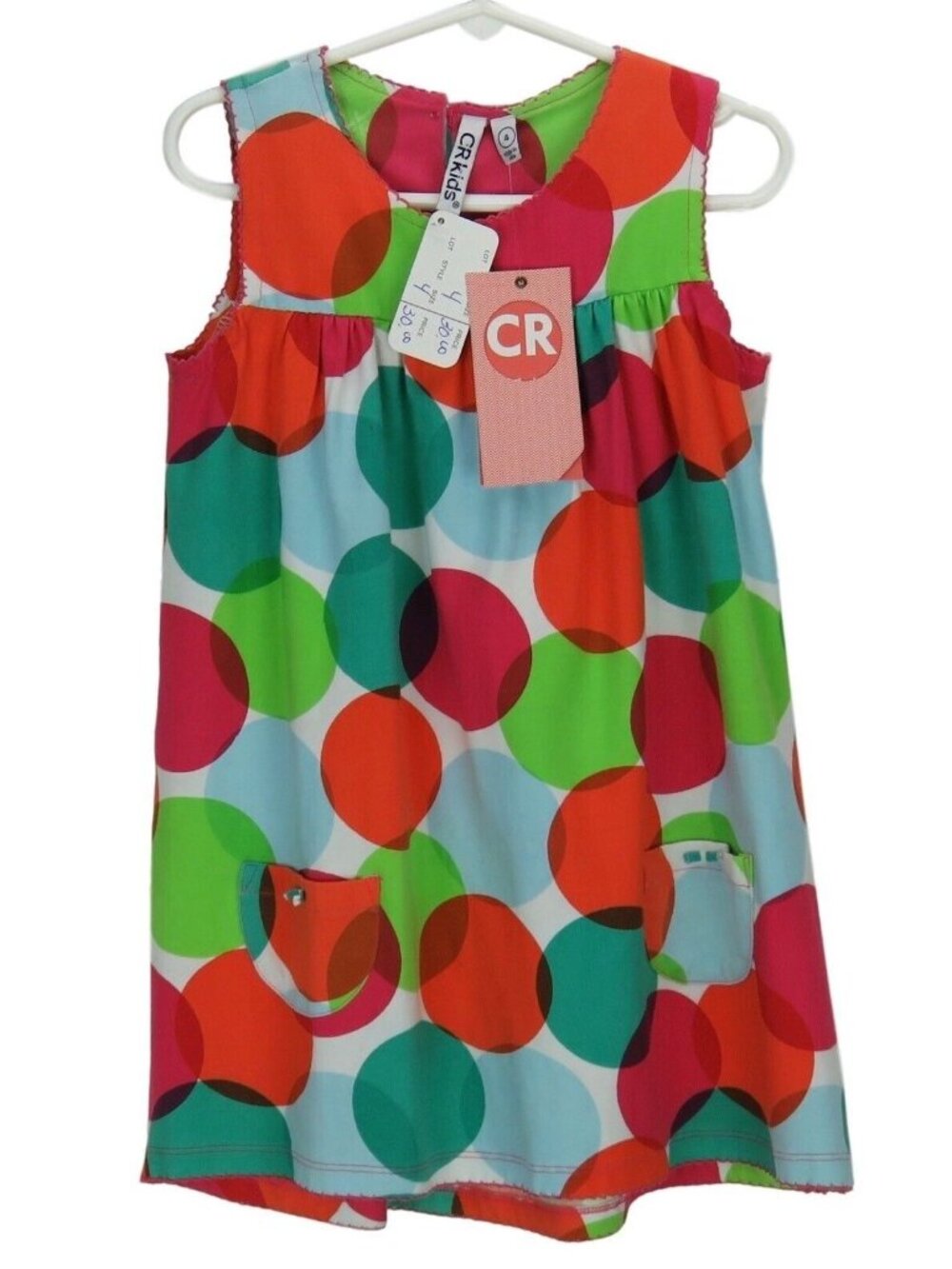 CR Kids Dress Toddler Size 4 Multi Colored Pullover Polka Dot Sleeveless